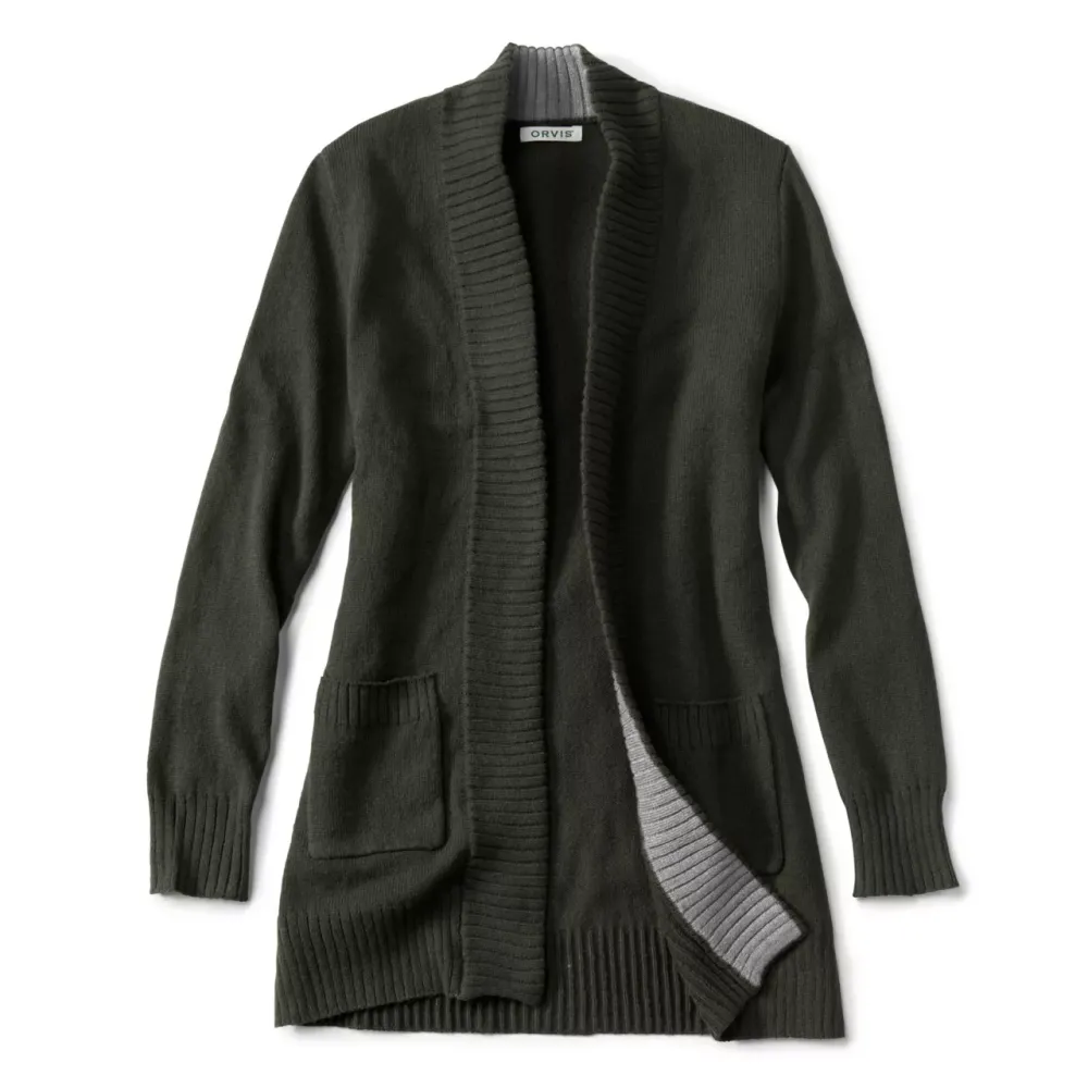 Evergreen Long Open Cardigan