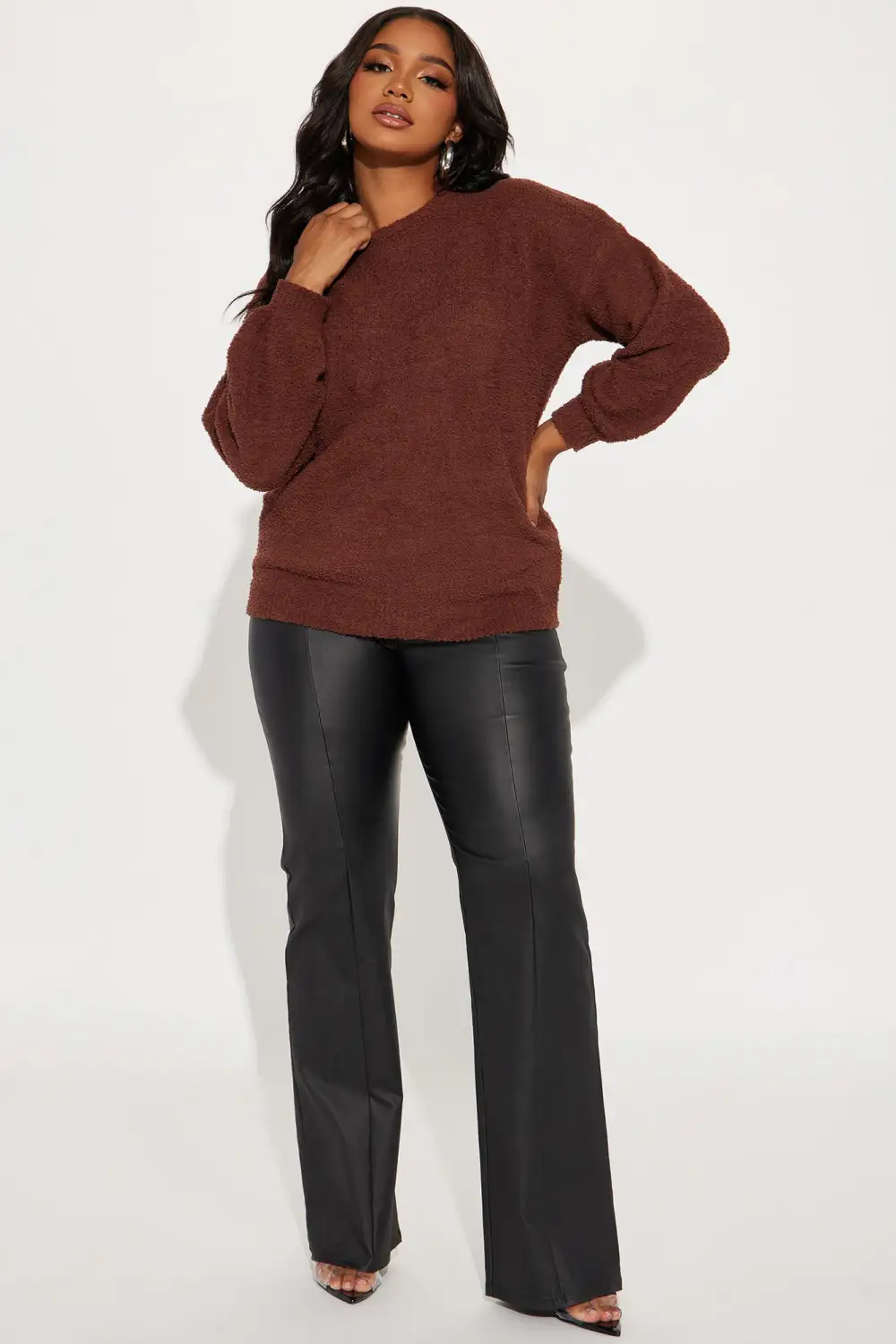 Cozy Intention Sweater - Chocolate