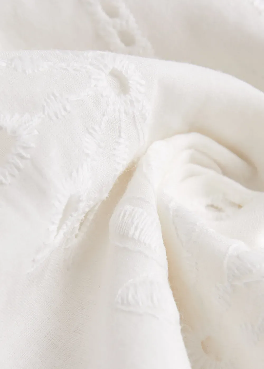 White Split Detail Long Sleeve Blouse