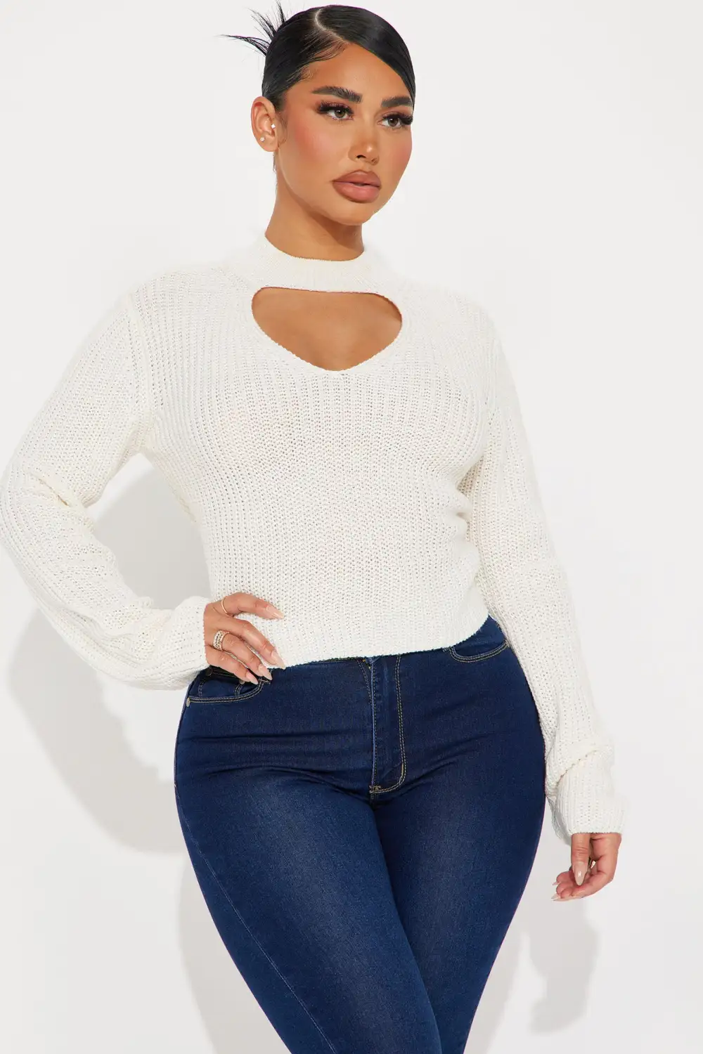 Nebula Cut Out Sweater - Off White