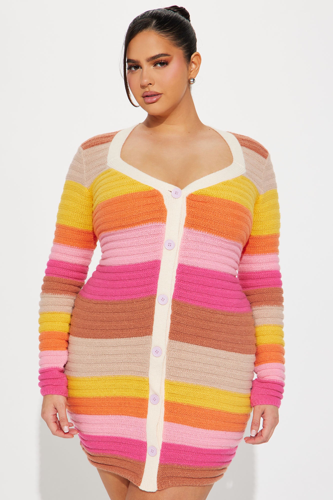 Lyla Sweater Mini Dress - Pink/combo