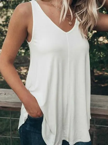 Cotton sleeveless casual simple vest