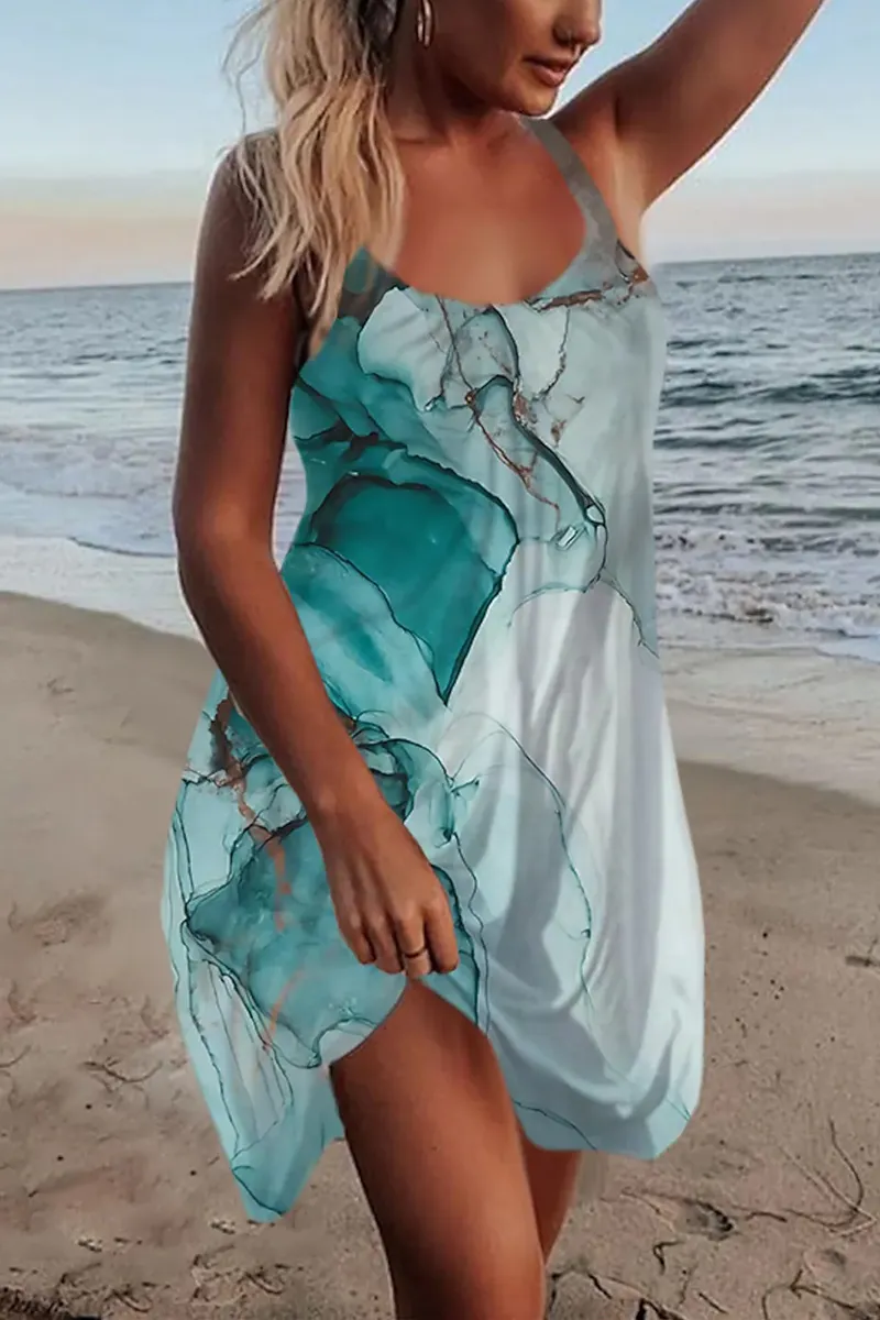 Plus Size All Over Print Cami Mini Dress