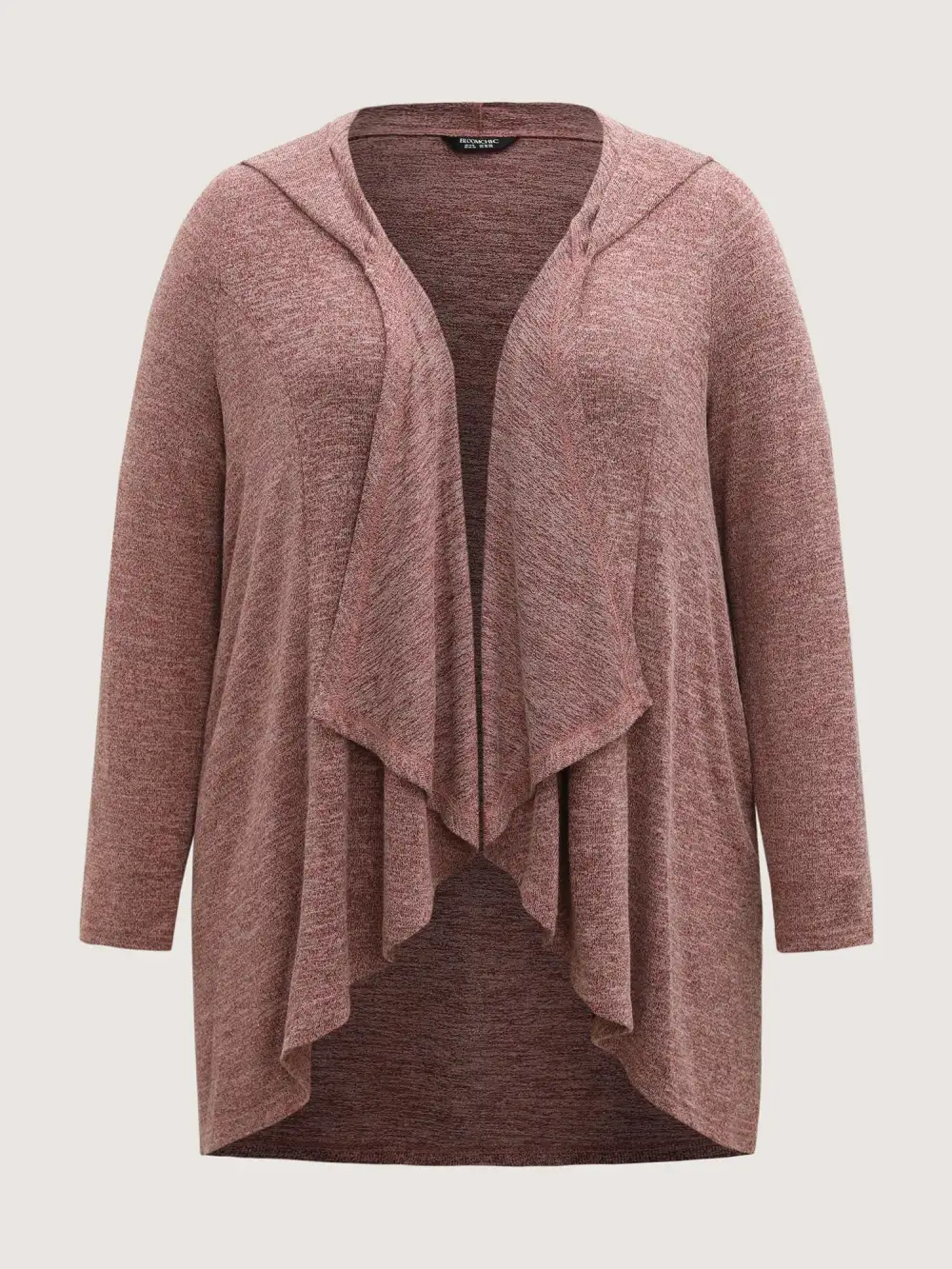 Asymmetrical Hem Front-Open Hooded Jacket