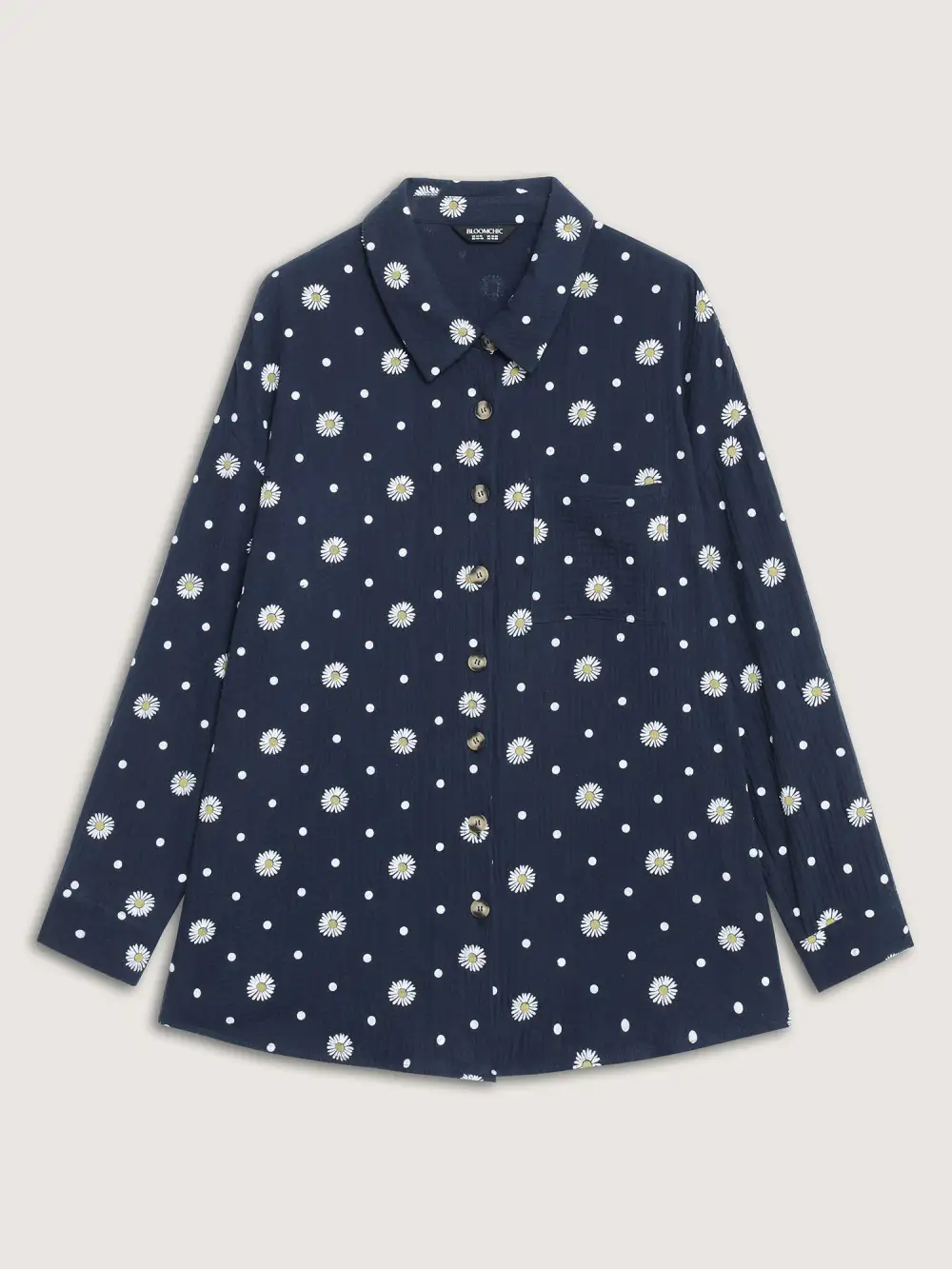 Cotton Floral Print Button-Down Jacket