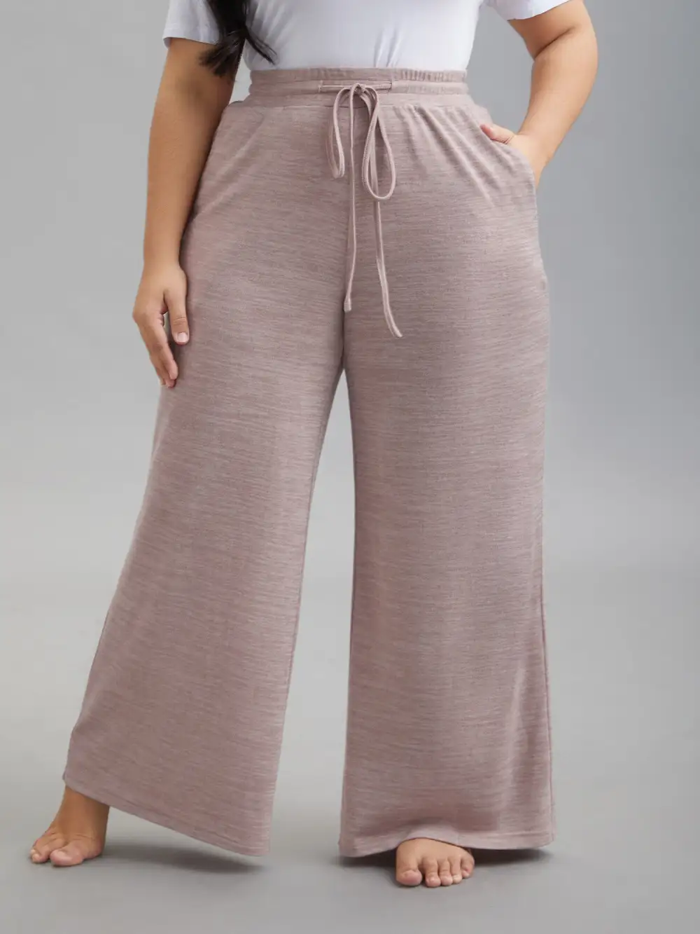 Heather Drawstring Loose Lounge Bottoms