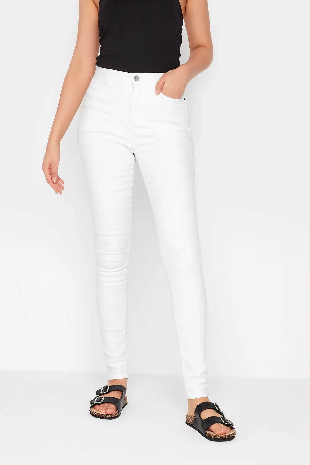 LTS Tall White AVA Stretch Skinny Jeans