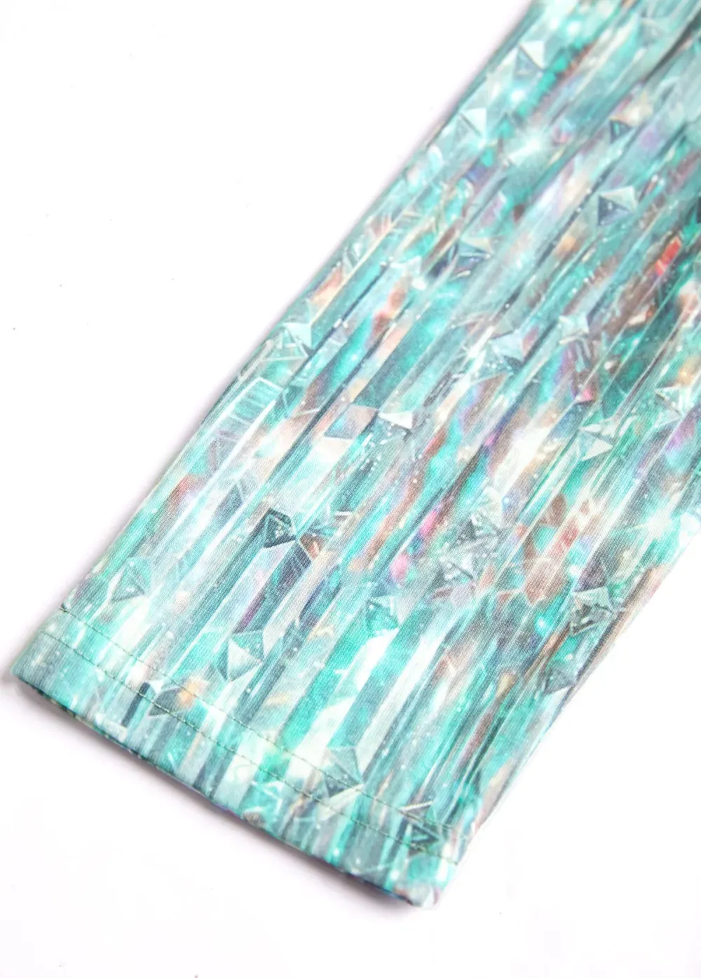 Sage Green Dazzle Colorful Print Long Sleeve T Shirt