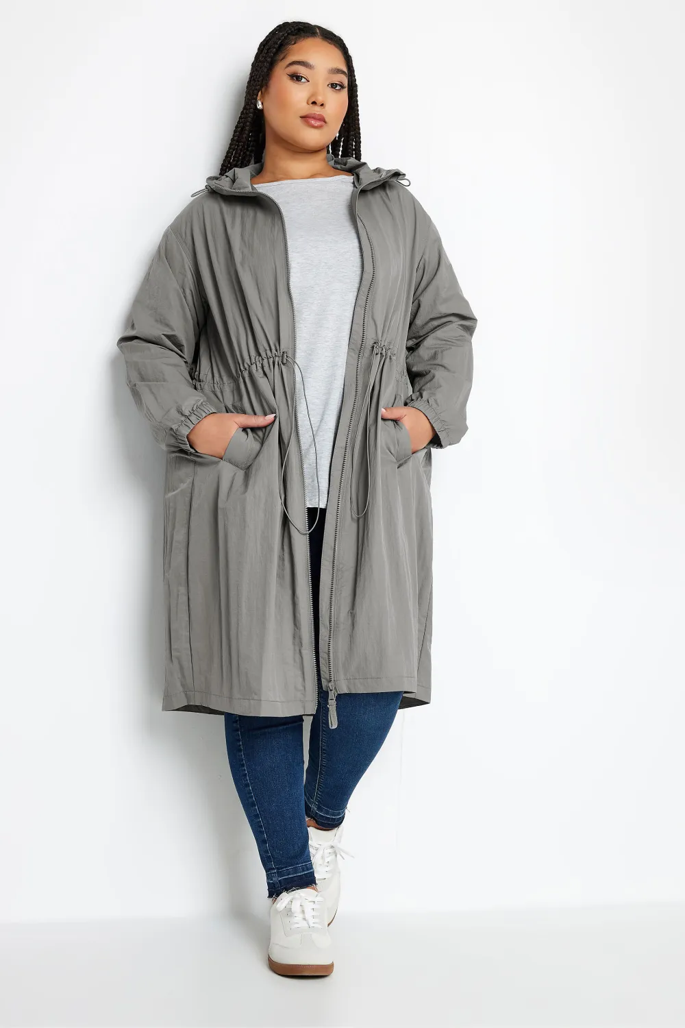 YOURS Curve Black Lightweight Longline Parka Jacket