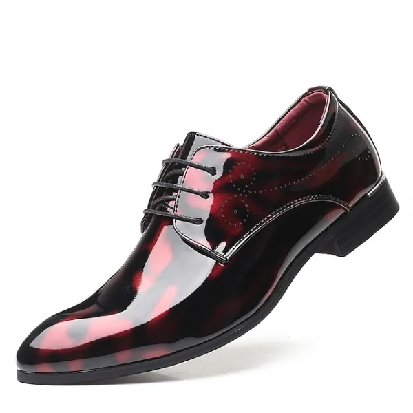 Men's Oxfords Dress Shoes Business Classic British Daily Party & Evening Office & Career Patent Leather Breathable Wear Proof Black Burgundy Royal Blue Summer Spring Fall