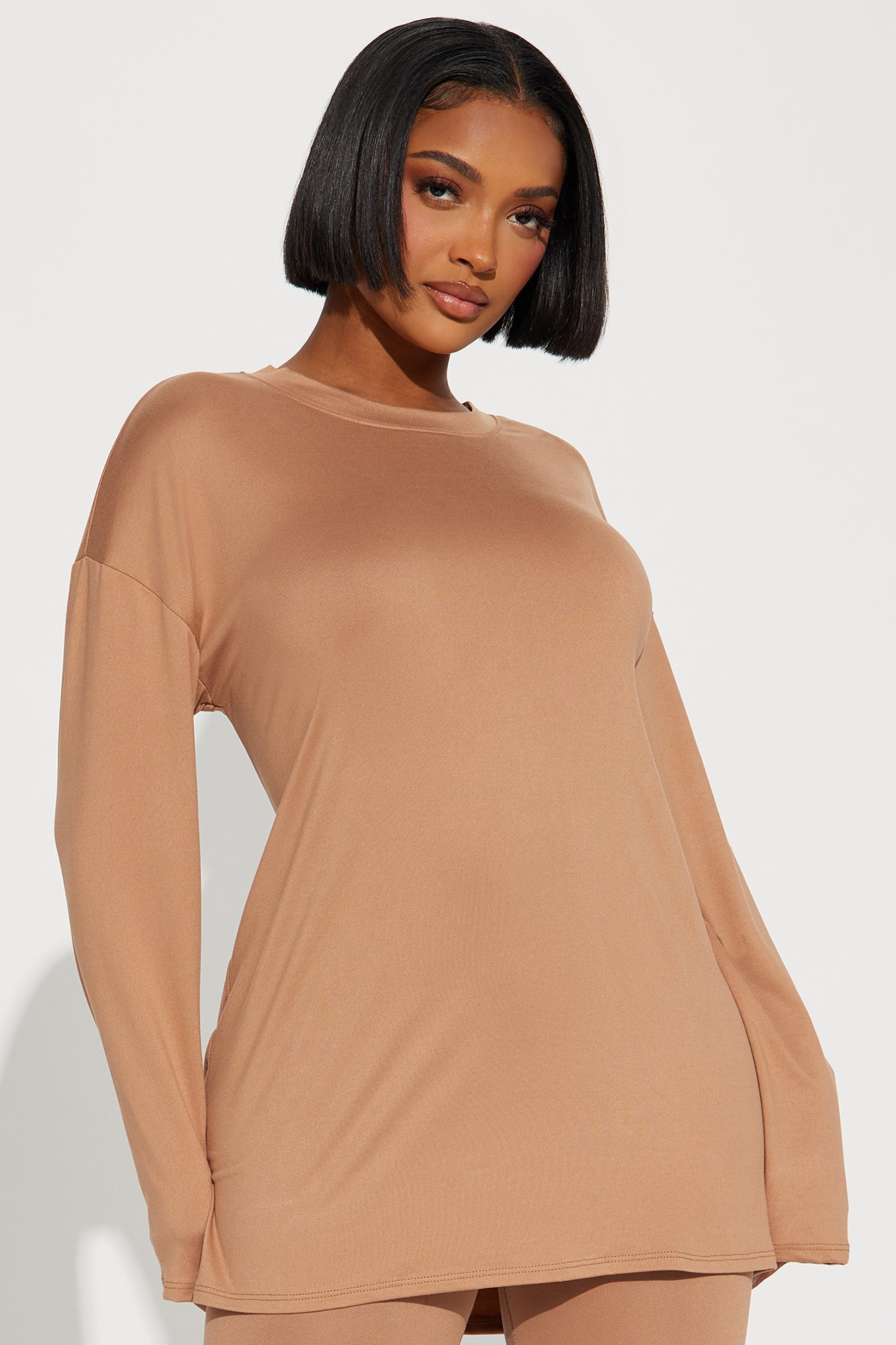 Weekend Vibes Long Sleeve Set - Mocha