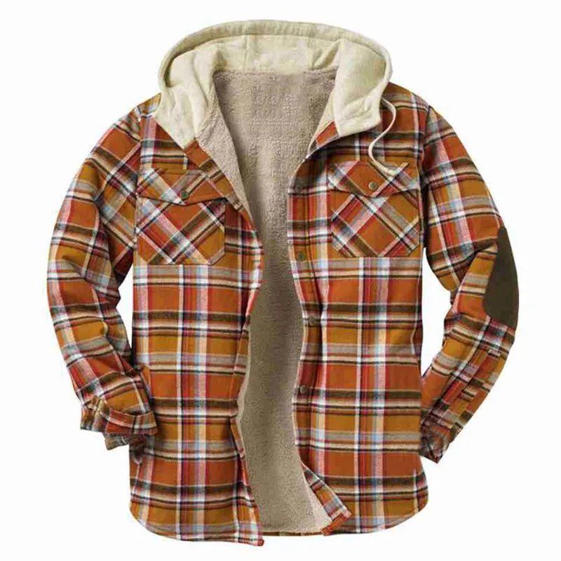 Plaid Stitching Men's Outdoor Jacket
