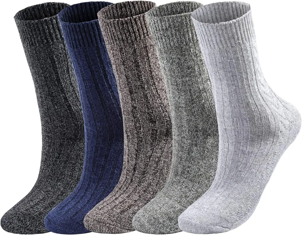 Clothirily Wool Socks- Thick Soft Wool Socks for Women, Vintage Warm Womens Wool Socks, Winter Warm Boot Socks for Women Men