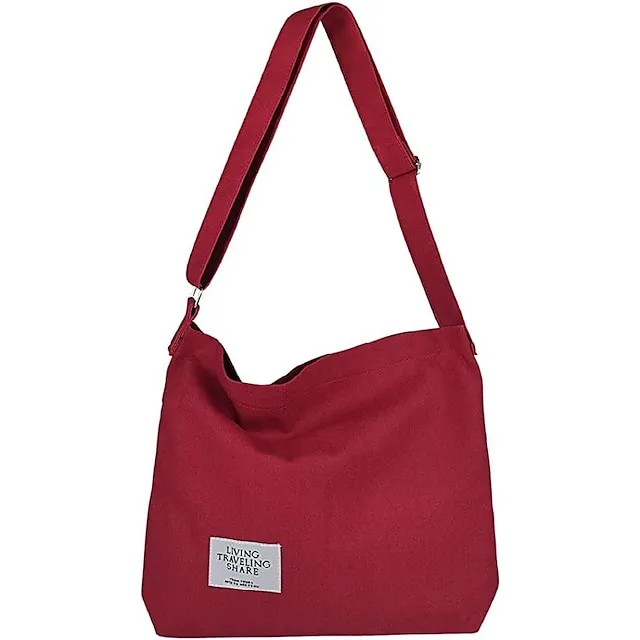 Canvas Tote Bag For Women Retro Large Size Canvas Shoulder Bag Hobo Crossbody Handbag Casual Tote For Shopping And Travel