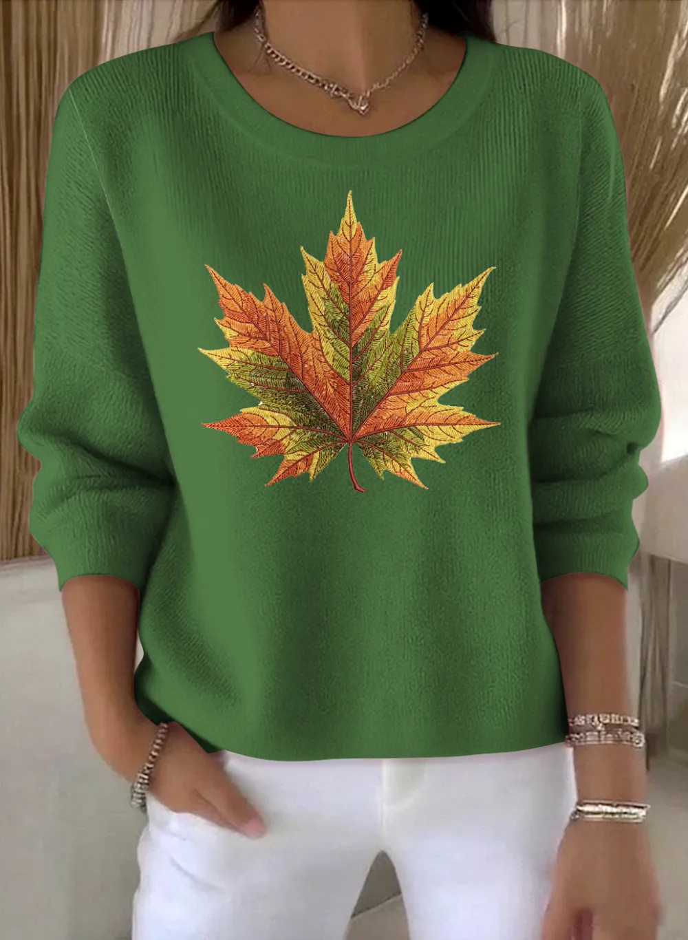 Casual Crew Neck Regular Fit Sweater