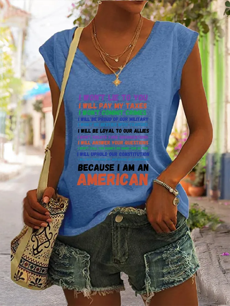 Women's Because I Am Anamerican V-neck Vest