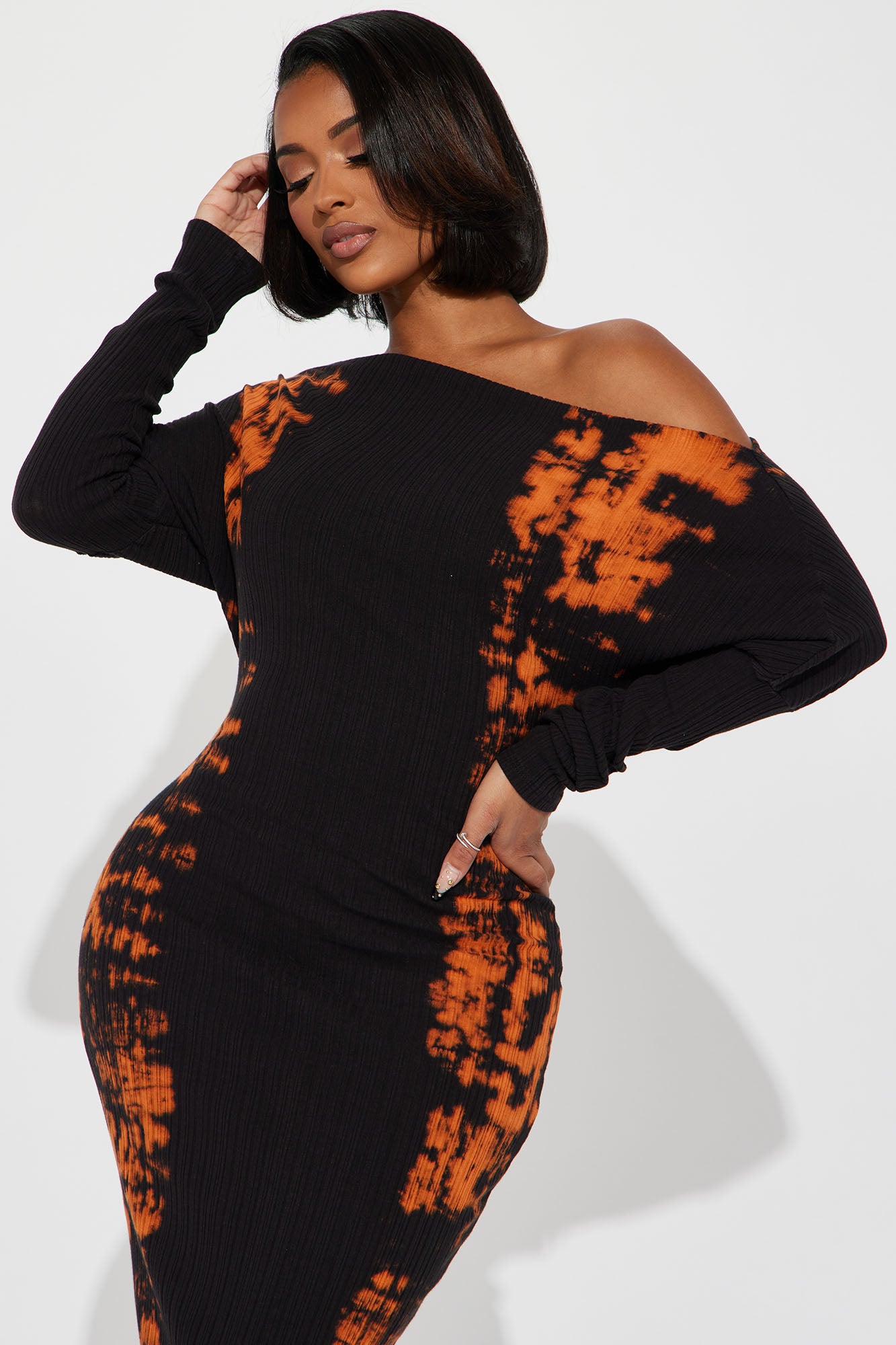 Kendra Midi Dress - Black/combo