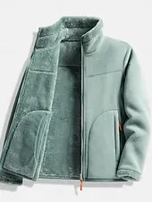 Women's Sherpa Jacket Comfortable Breathable Zipper Pocket Casual Plain Vacation Street Casual Daily Wear Single Breasted Regular Stand Collar Regular Fit Long Sleeve Outerwear Pink Purple Fuchsia