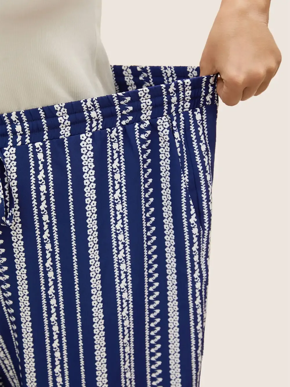 Bandana Striped Tassel Drawstring Wide Leg Pants