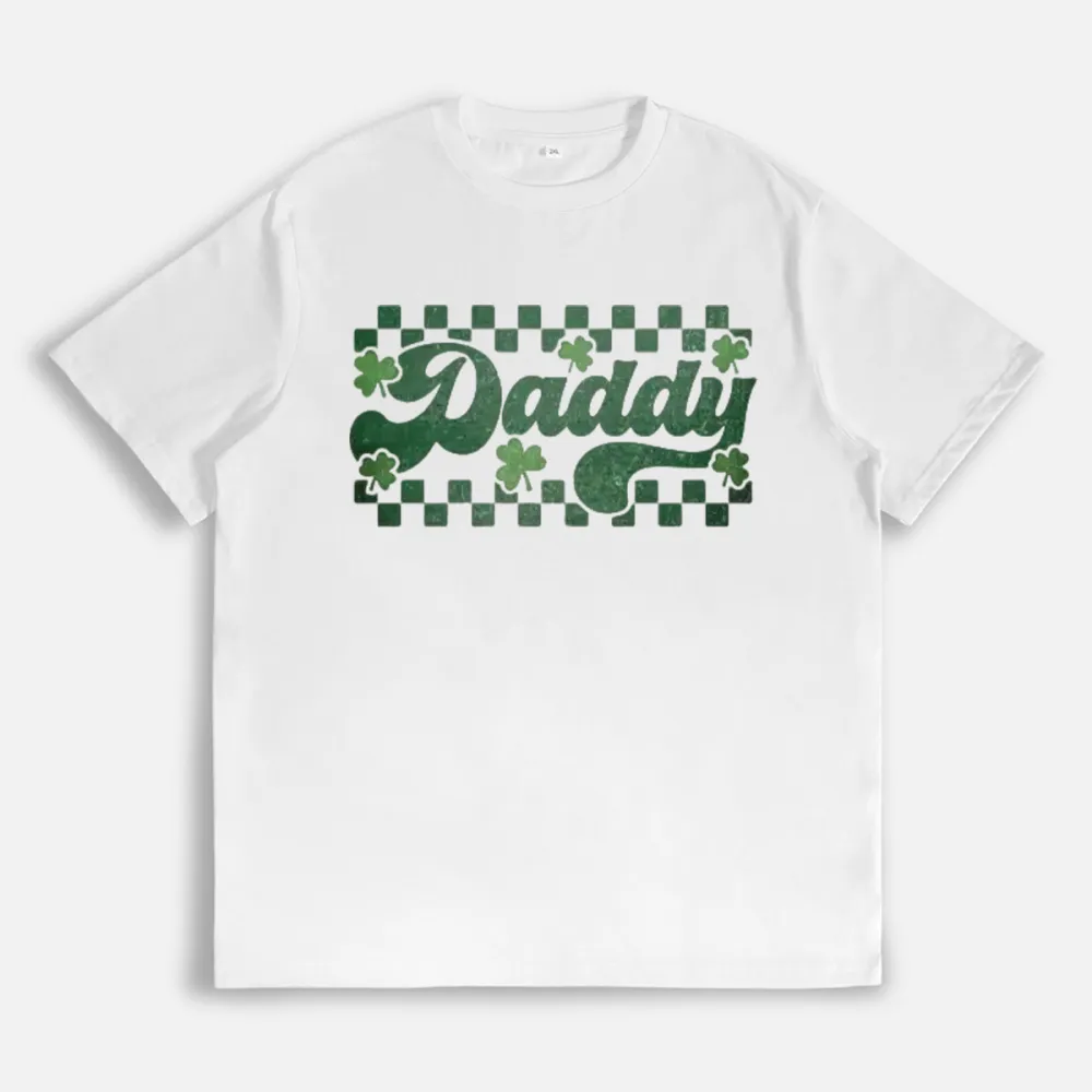 Retro Checkered St Patrick's Day Mama Daddy T-Shirt