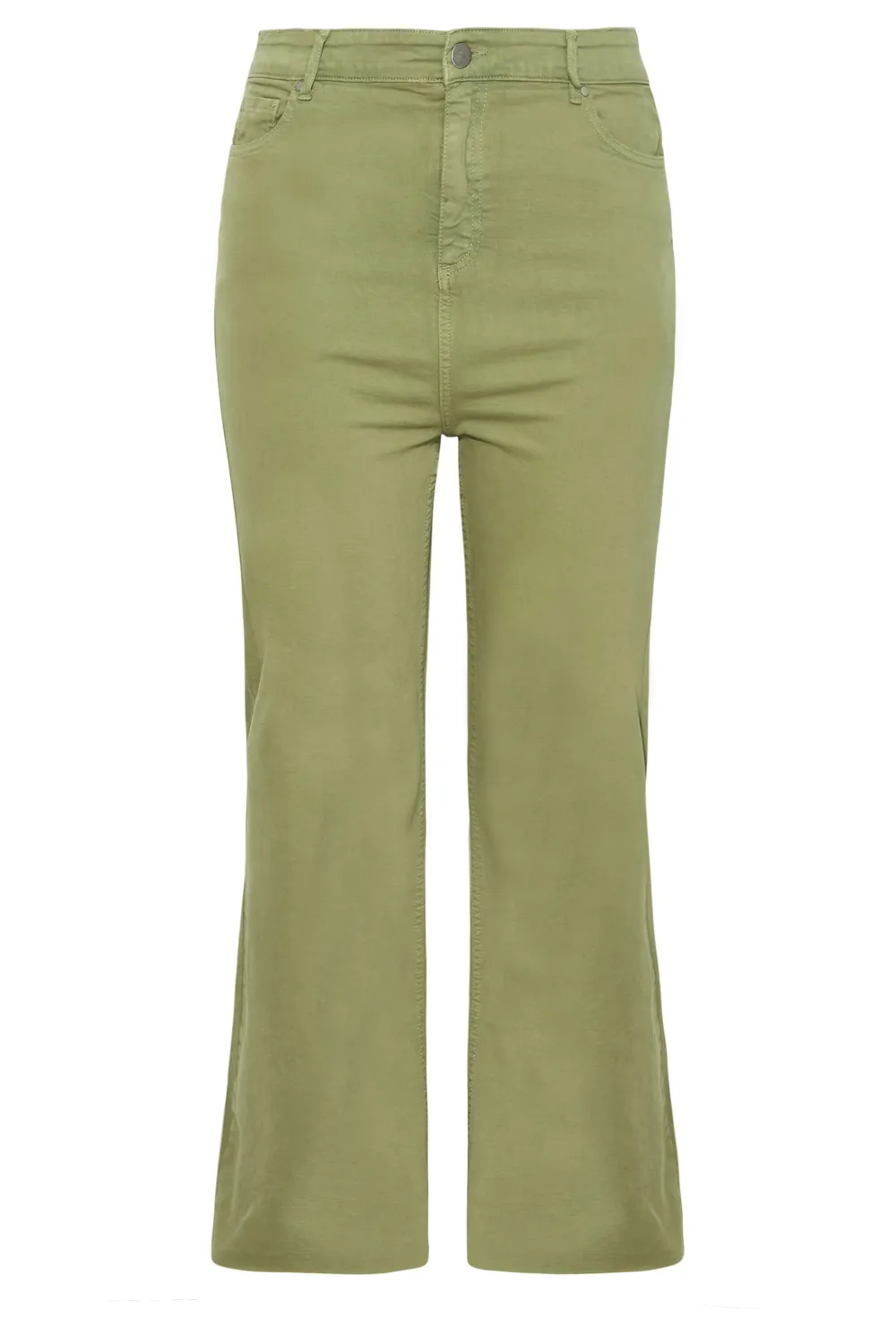 YOURS Curve Stone Brown Stretch Wide Leg Jeans