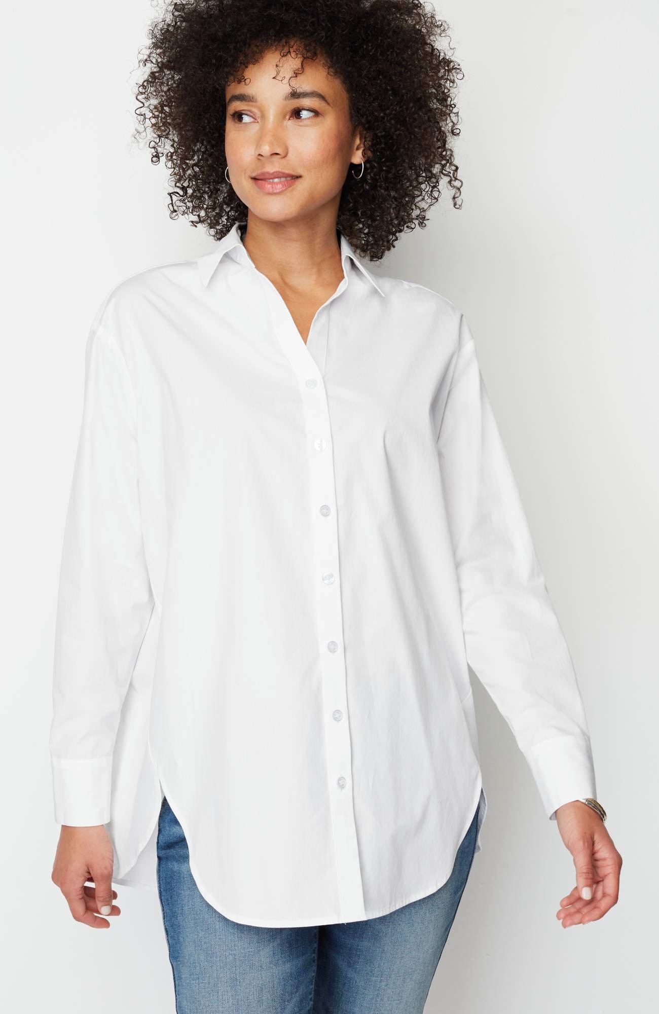 Oversized Cotton Poplin Tunic