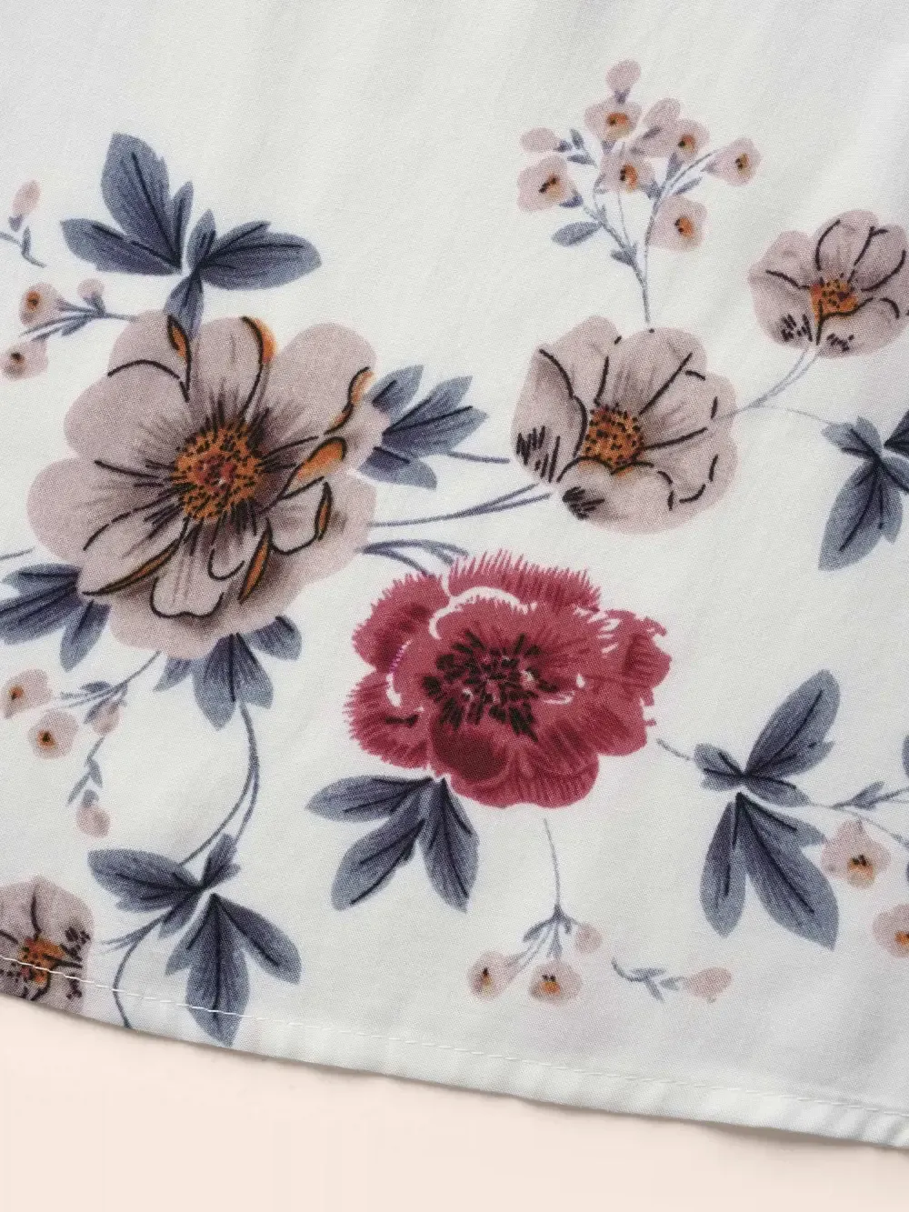 Floral Print Square Neck Gathered Puff Sleeve Blouse