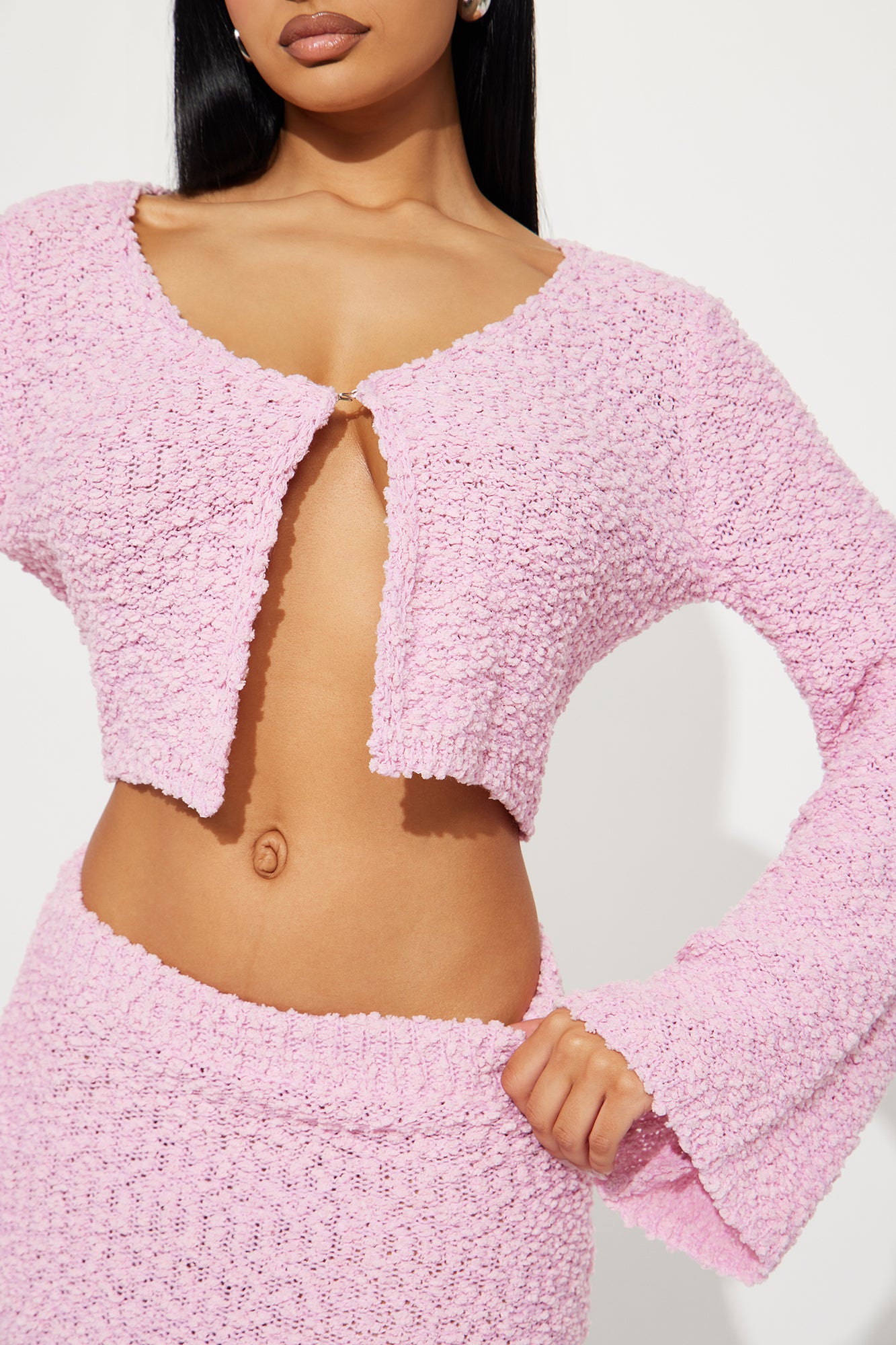 Shanelle Sweater Skirt Set - Pink