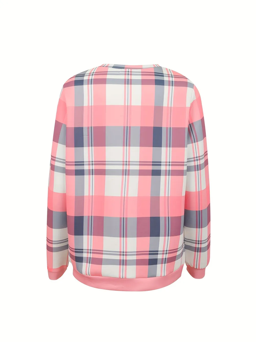 Trendy Plaid Zipper Sweatshirt - Long Sleeve Casual Pullover with Fashionable Zip Detail