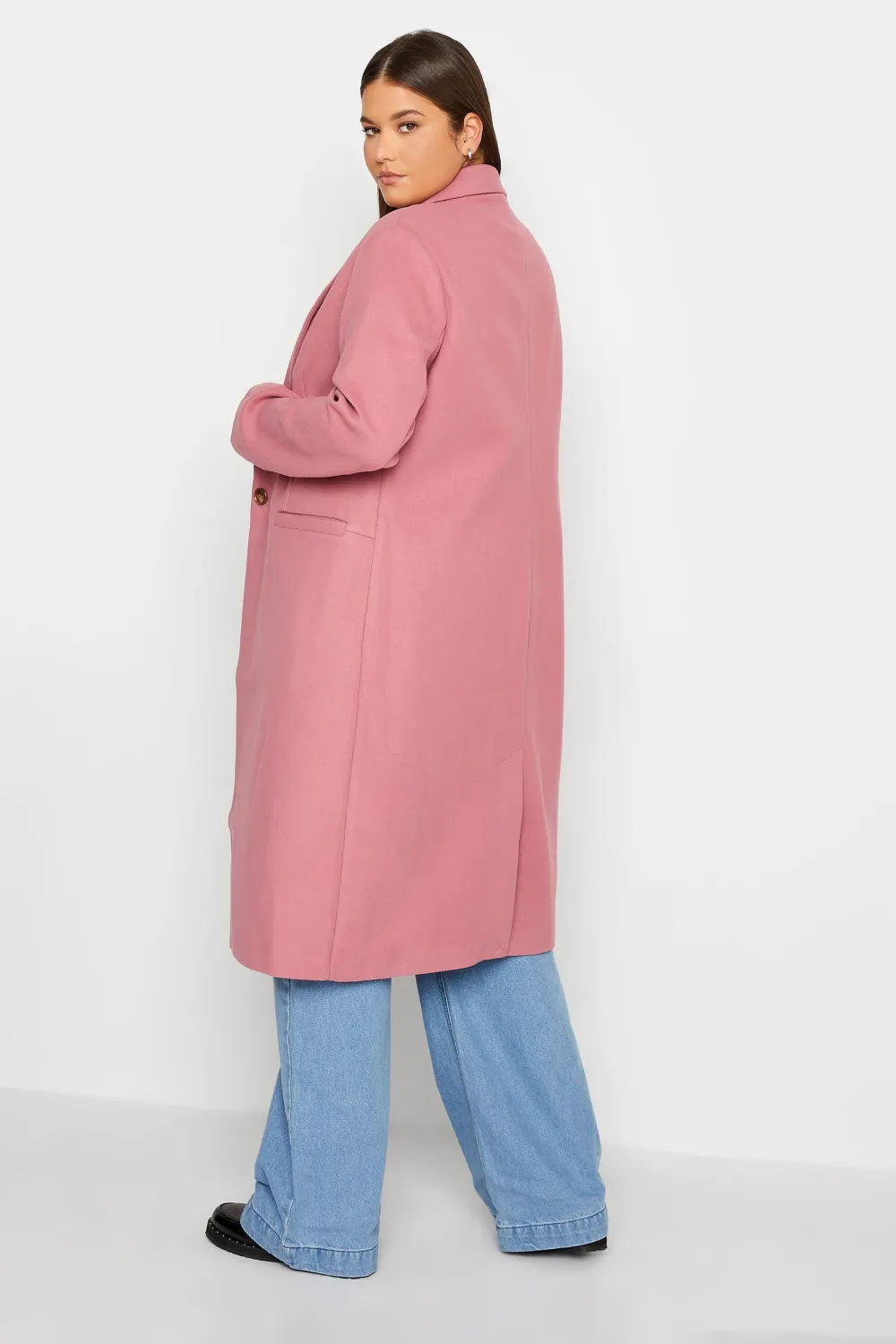 LTS Tall Blush Pink Midi Formal Coat