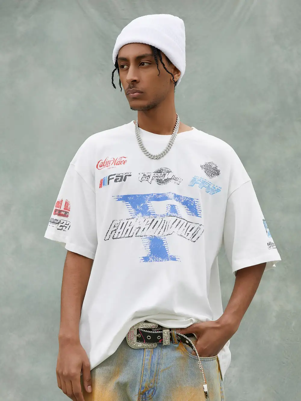 Racing Afterimage Lettering T-shirt