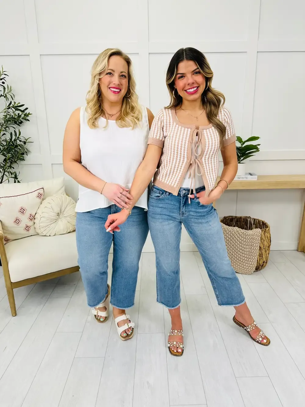 Lovervet A Cut Above Cropped Slim Wide Leg Jeans