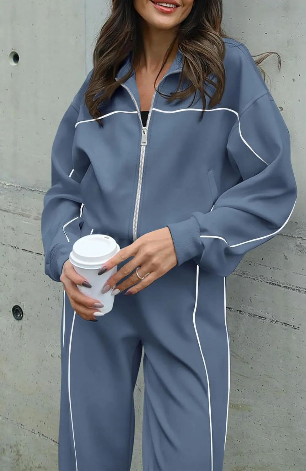 Women's Two Piece Tracksuit Fall 2024 Long Sleeve Jogger Sweatsuit Sets