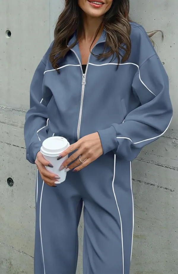 Women's Two Piece Tracksuit Fall 2024 Long Sleeve Jogger Sweatsuit Sets