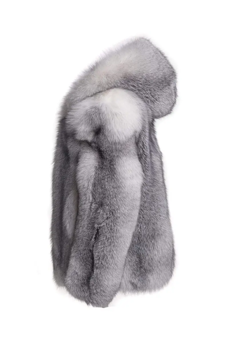 Platinum Fox Fur Coat Women's