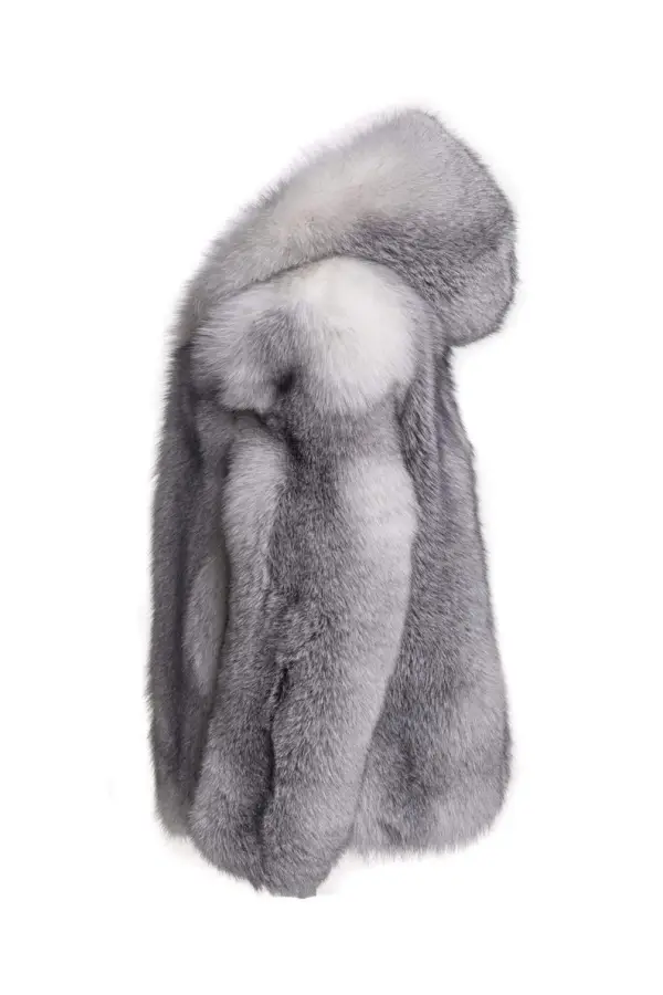 Platinum Fox Fur Coat Women's