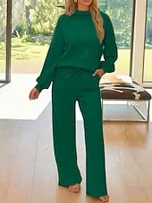 Women's 2 Pieces Sweatsuits Tracksuits Long Sleeve Fashion Streetwear Daily Pants Sets Hooded Floral Drawstring Casual Daily Black Blue Purple Summer Regular Fit