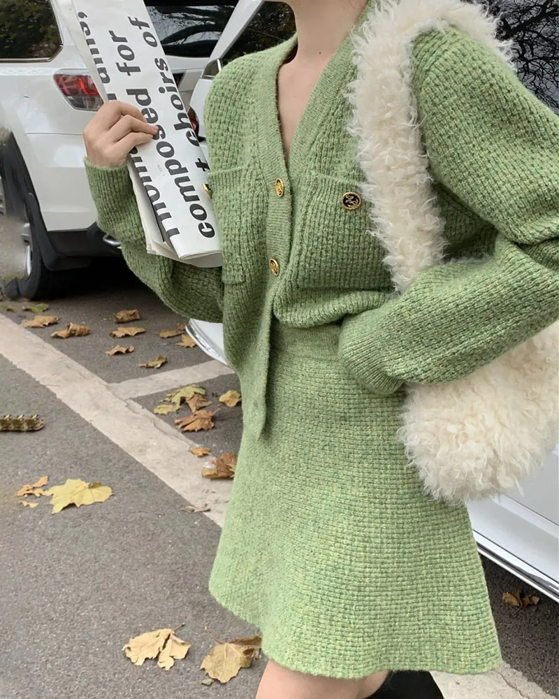 Celebrity style loose V-neck two-piece set