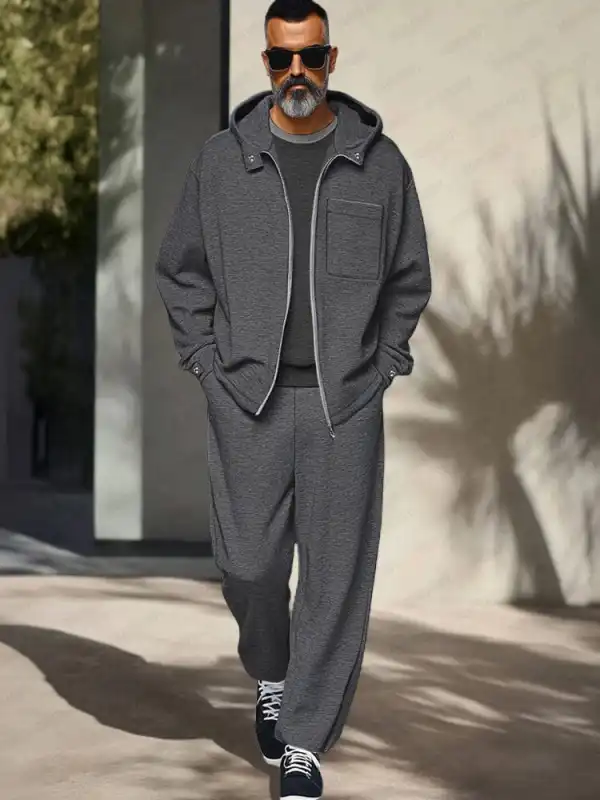 Athleisure Hooded Jacket Pants Set
