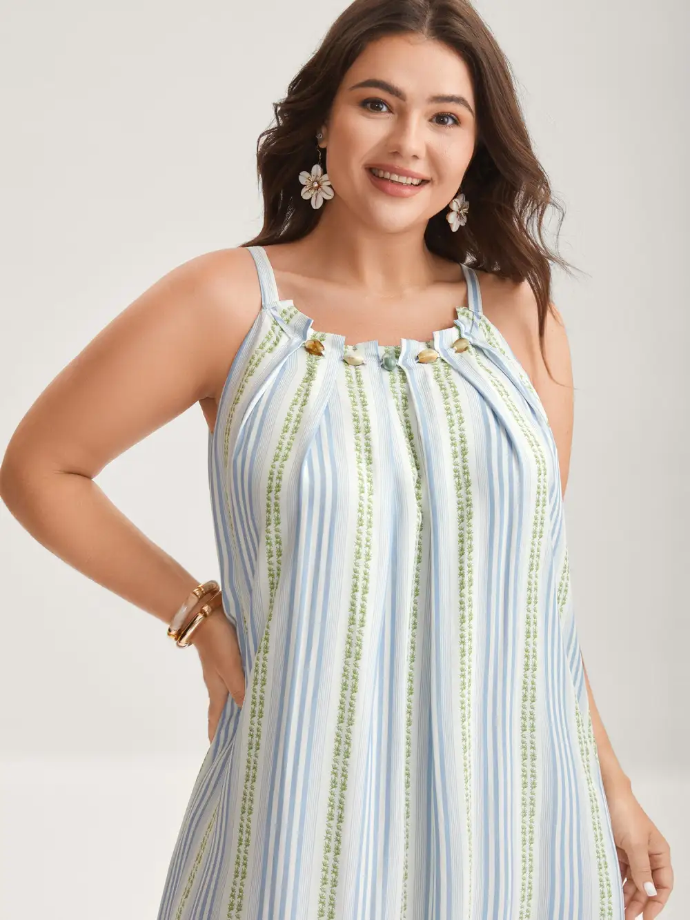 Nautical Stripes Flared Midi Dress