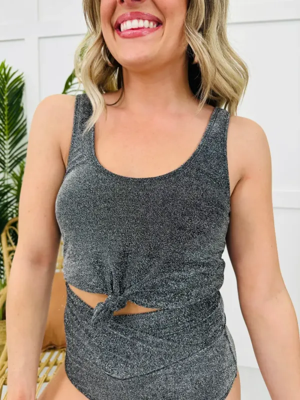 The Mari Swim Top in Black Shimmer