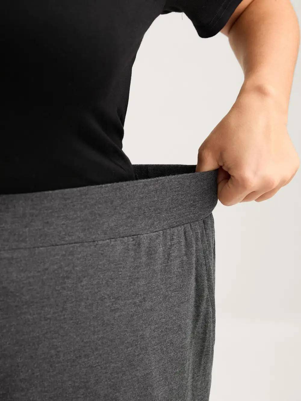 Solid Elastic Waist Wide Leg Lounge Bottoms