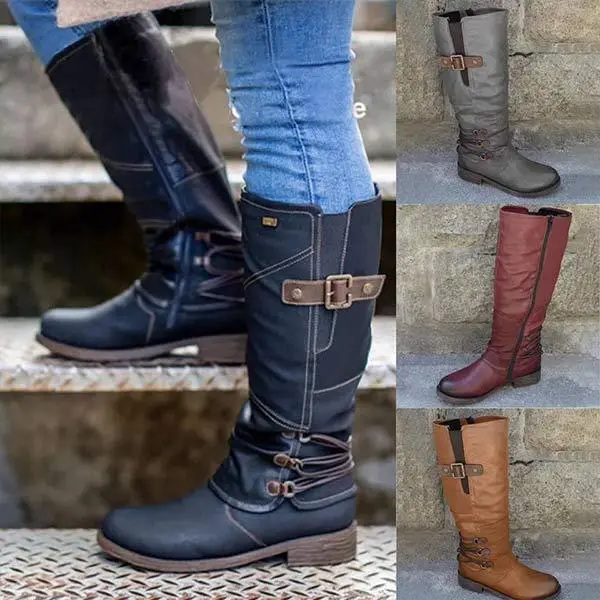 Women'S Vintage Side Zip Tall Rider Boots 52117121C