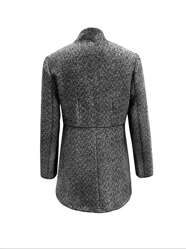 Women's Solid Color Pocket Long Sleeve Open Front Coat