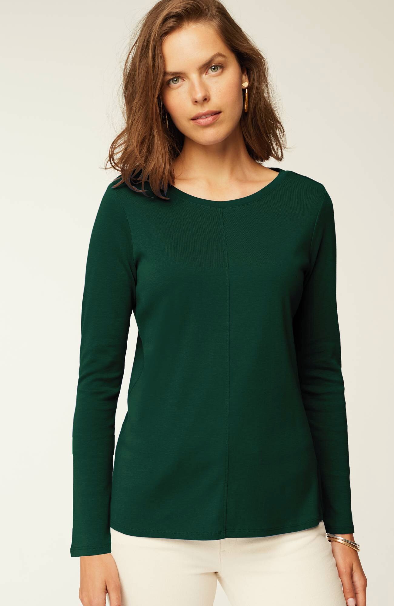long-sleeve pima crew-neck tee