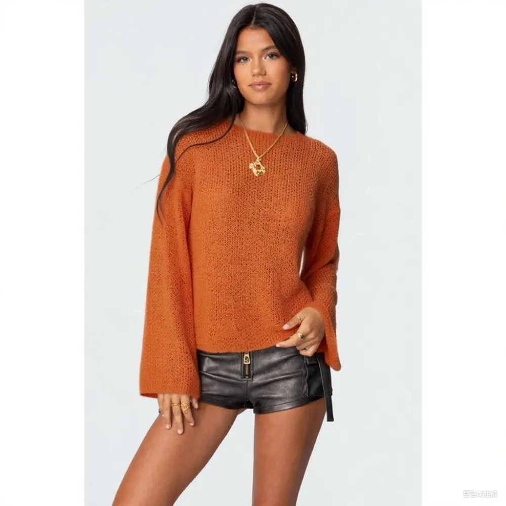 Casual Drop Shoulder Knit Sweater – Lightweight & Breathable Pullover