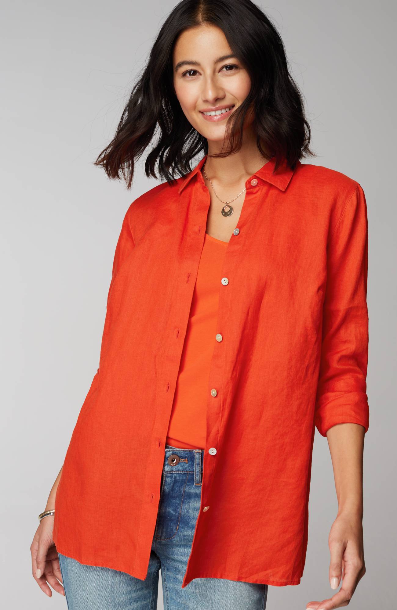 Everyday Linen Button-Front Shirt