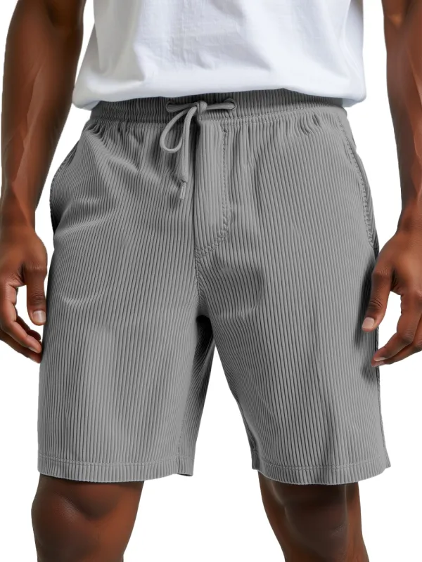 Men's Simple Retro Daily Casual Vertical Pit Loose Shorts