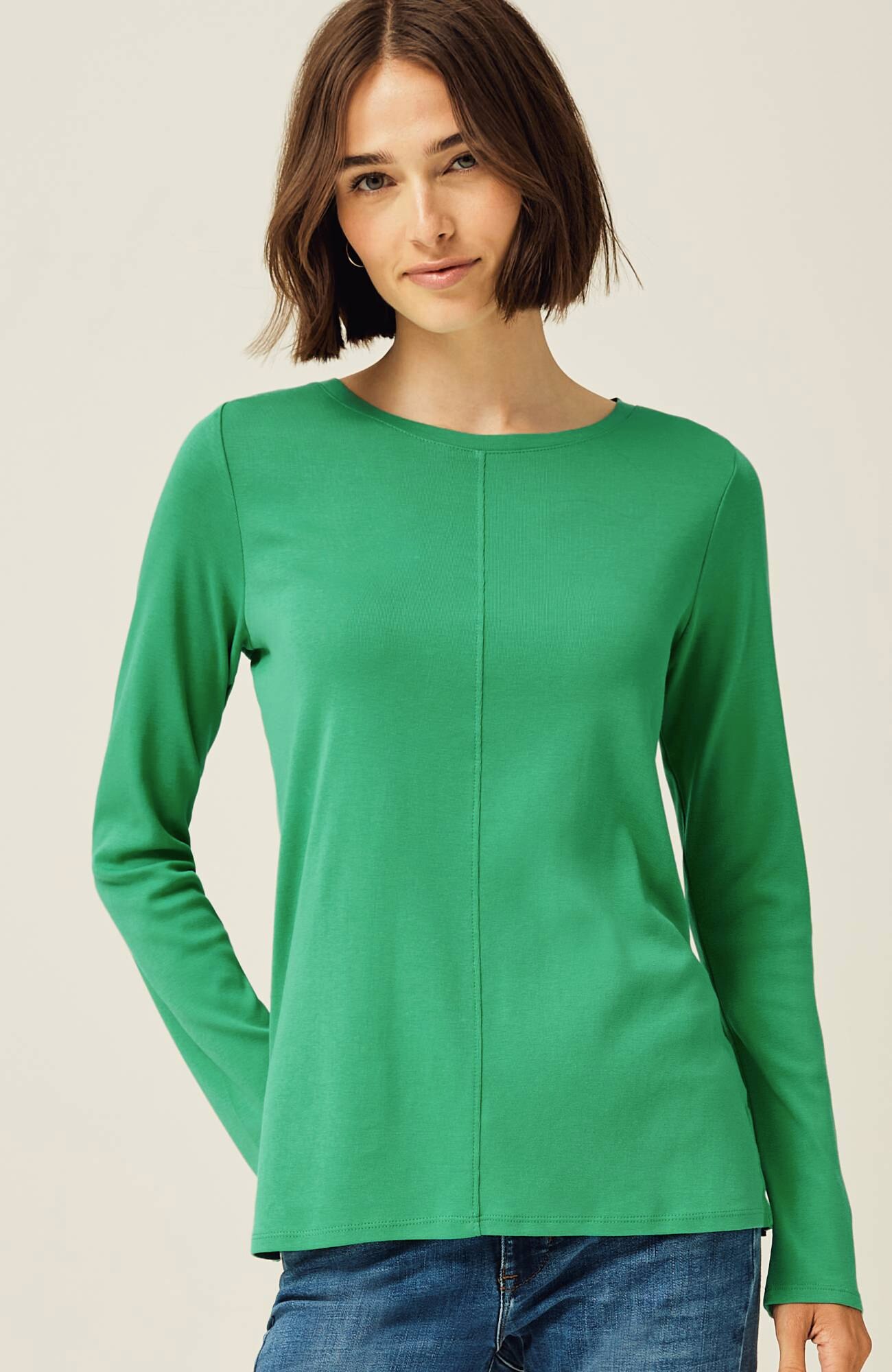 long-sleeve pima crew-neck tee