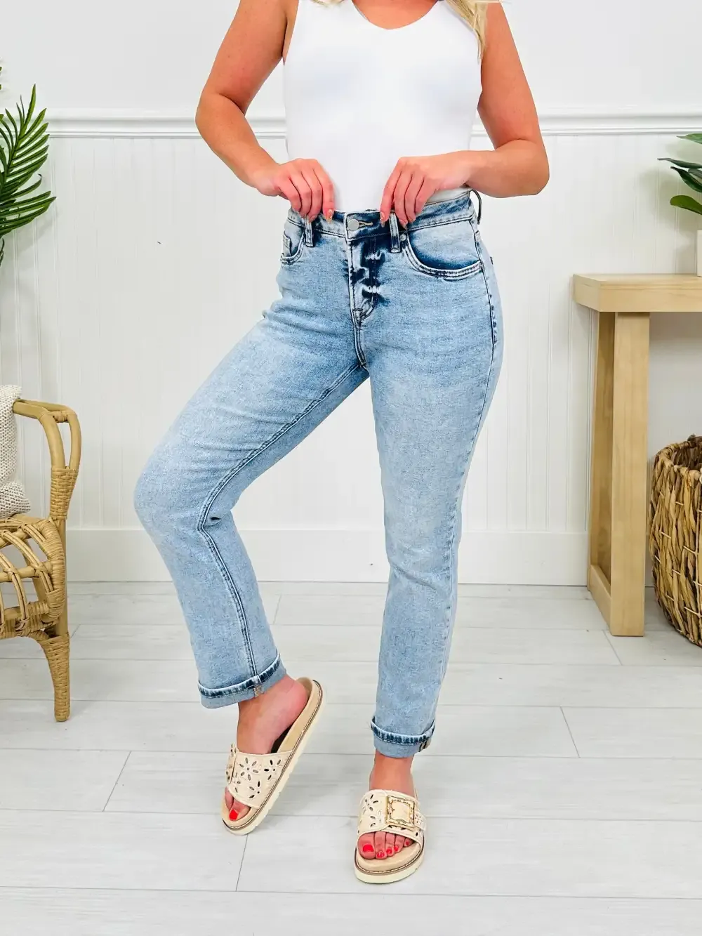 Take My Advice Tummy Control MOCO Exclusive Straight Jeans